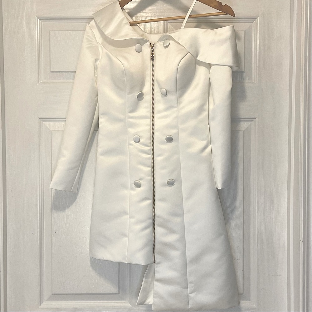 ASYMMETRIC WHITE PARTY DRESS